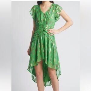 Chic Green High-Low Dress